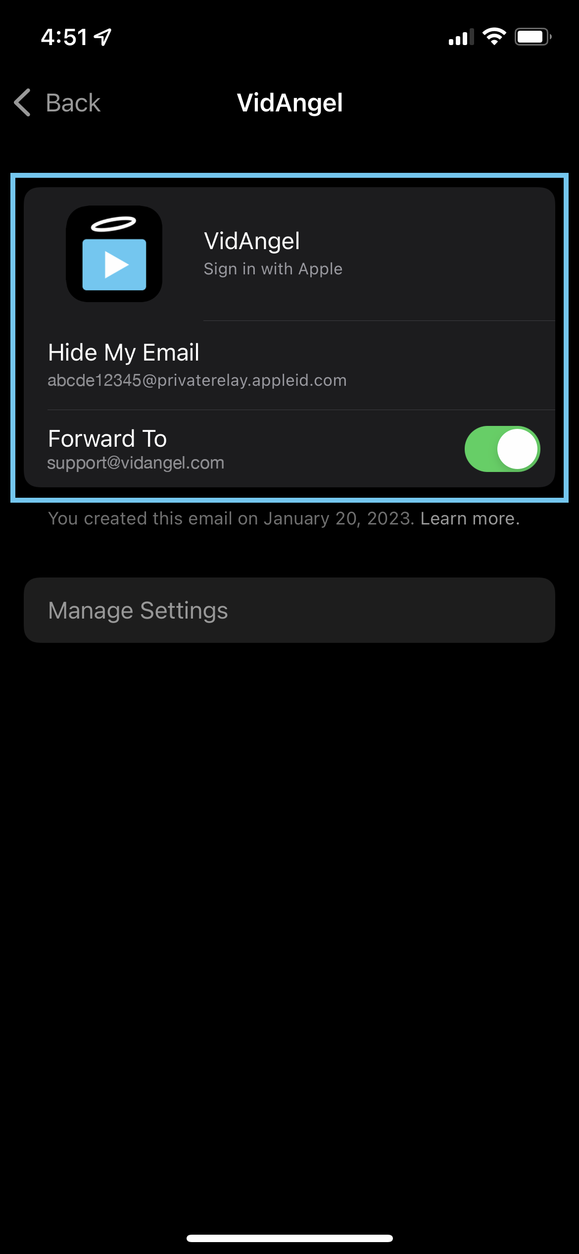Find my private relay iCloud Apple ID email VidAngel