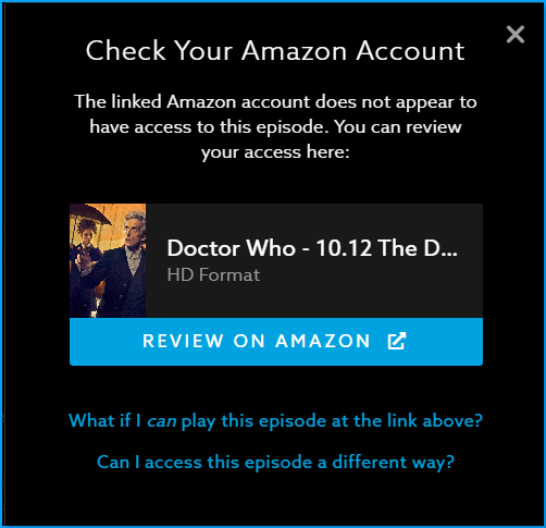 Amazon prime video player not online working