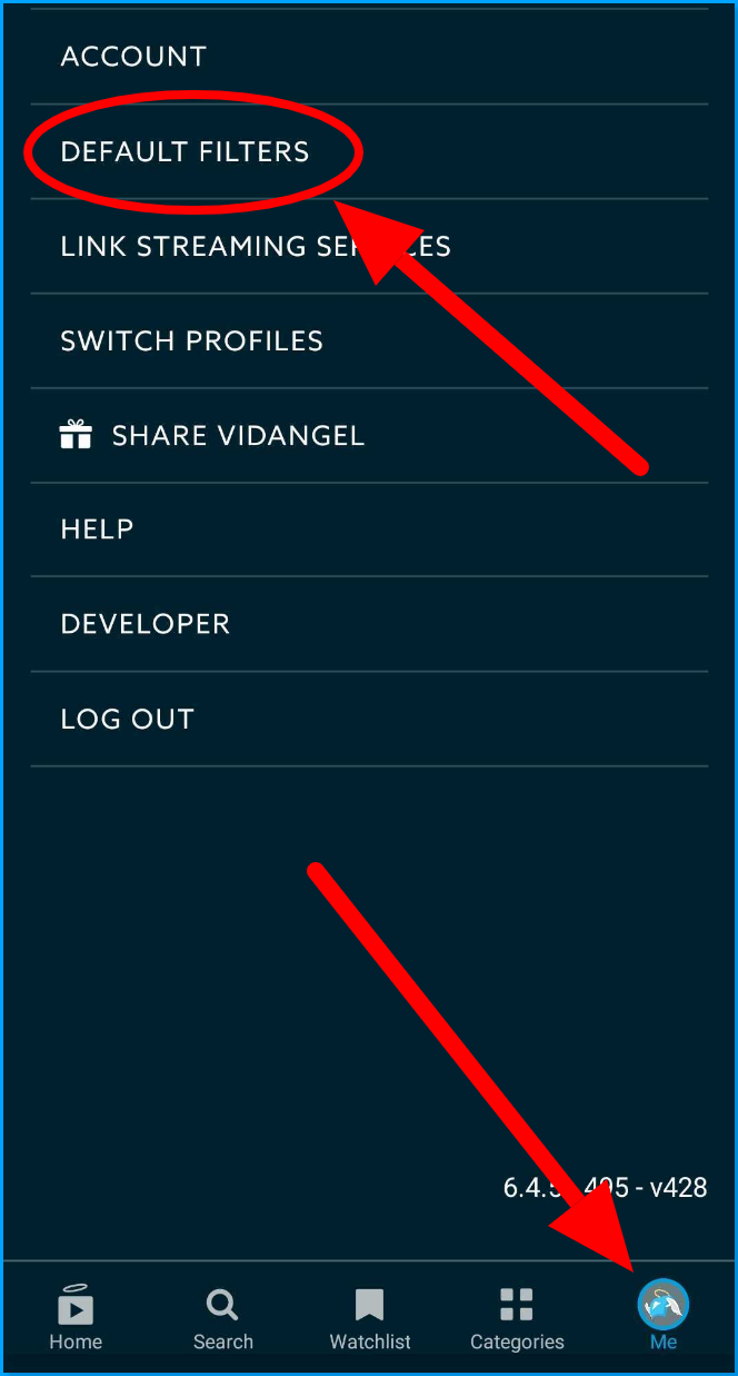 Setup Default Filters VidAngel