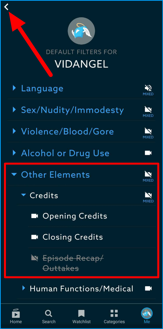 Setup Default Filters VidAngel