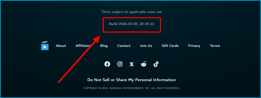 Check_Web_App_Version_2.png | Screenshot of VidAngel web version at bottom of account settings page