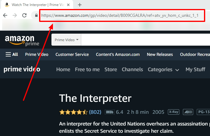 Find the URL link for an Amazon rental or purchase – VidAngel