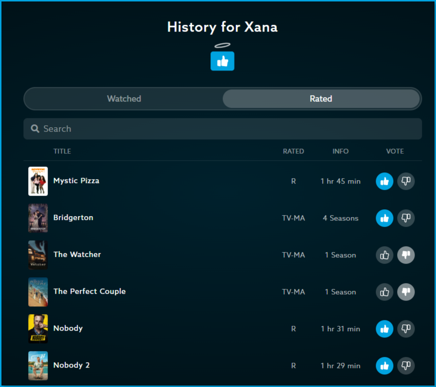 Rated_History.png | Screenshot of rated titles with thumbs up or thumbs down ratings
